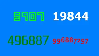 Quad Vision Numbers 1 to 1,000,000,000