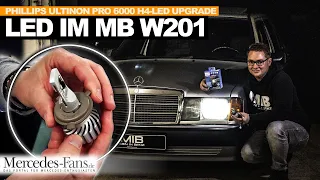 Lichtumbau: Was bringen die Philips Ultinon Pro6000 H4-LED im Mercedes 190E W201 // Halogen vs. LED