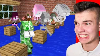 UCIECZKA przed POWODZIĄ W SZKOLE w Minecraft! (najśmieszniejsza animacja)