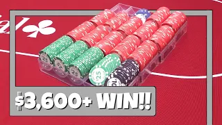 My BIGGEST win EVER!! $600 to $4,230 at $1/3 NL - Poker Vlog #38