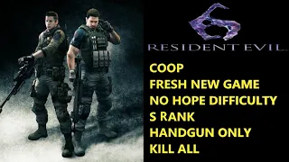 Resident Evil 6 Chris Campaign Coop (No Hope / S Rank / Handgun Only / Kill All)