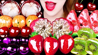 ASMR FRUIT TANGHULU *MONGOSTEEN, DRAGON FRUIT, WATERMELON, STRAWBERRY, CHERRY EATING SOUNDS MUKBANG