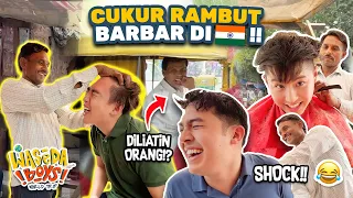 COBA POTONG RAMBUT + PIJAT BARBAR DI INDIA!! SAMPE DILIATIN ORANG! | WASEDABOYS WORLD TRIP 27