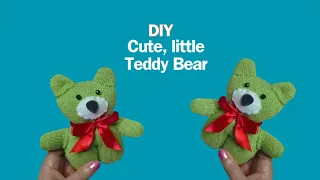 Look how I made a cute little teddy bear out of just one glove 🧡💛🔝🔥DIY Easy Cute Little Teddy Bea