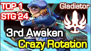 TOP1 Gladiator 3rd Awaken [STG24 1:22] Crazy Rotation / DPS 52.2 Trillion / DN Korea (2022 December)