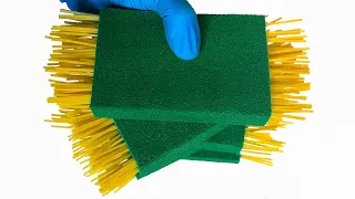 Crushing Floral Foam With Spaghetti ASMR ! DRY vs WET Foam (no talking) Soaked Floral Foam Crushing