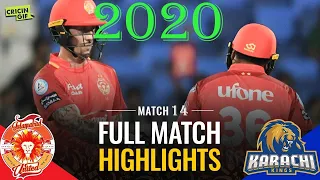 Islamabad United vs Karachi King | Full Match Highlights | Match 14 | 1 Mar 2020 | HBL PSL 2020