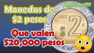 ((Vale 20,000)) MONEDA de 2 pesos muy valiosa - Difícil de conseguir