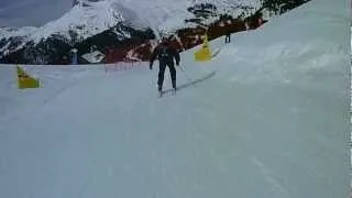 Ernie shows the boys how to do Ski Cross