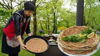 Village Woman's homemade lahmacun recipe - How to make Turkish pizza?