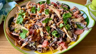 Mexican Style Coleslaw | Simple cabbage salad with sweetcorn and black beans