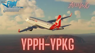 MSFS 2020 | Real Qantas OPS * | Perth to Boulder | Full Flight * | 🧈 Landing + 4K Scenery | A320NX