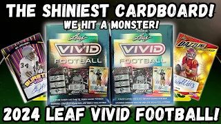 WE HIT A MONSTER! 2024 Leaf Vivid Football Hobby Box Review!