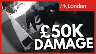 Jewellery store SMASHED up in 'ram-raid' robbery caught on CCTV