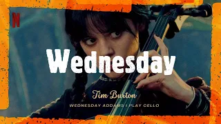[WEDNESDAY CELLO SCENE] Wednesday playing cello | Netflix (Jenna Ortega, Tim Burton) 🎻🎻🎻🎻🎻
