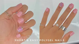 EASY SHORT POLYGEL NAIL TUTORIAL | NAIL TUTORIALS FOR BEGINNERS | #STORYTIME #NAILS