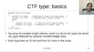 "Compact C Type Format in the GNU Toolchain" - Indu Bhagat, Nick Alcock (LCA 2022 Online)