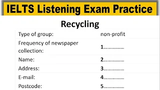 Protecting Environment through recycling listening practice test 2023 with answers | IELTS Listening