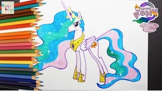 My Little Pony - MLP Princess Celestia Drawing Coloring | How to Draw and Color Kids TV