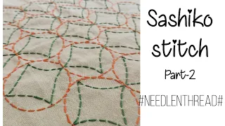 Sashiko stitch ll Part-2 ll Hand embroidery ll
