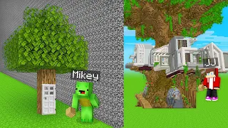 JJ and Mikey CHEATED in MODERN HOUSE Build Battle in MInecraft! - Maizen