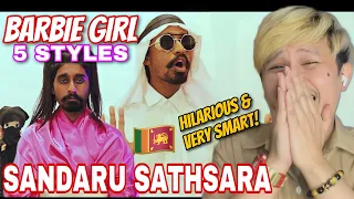 SANDARU SATHSARA - Barbie Girl in 5 Styles | Sri Lankan Version [FIRST TIME REACTION]