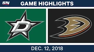 NHL Highlights | Stars vs. Ducks - Dec 12, 2018