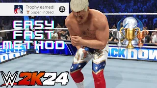 True resilience & Super Indeed Trophy Guide WWE 2K24 & Giveaway