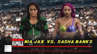 WWE Royal Rumble 2017 Kickoff Pre-Show Predictions Nia Jax vs Sasha Banks(WWE 2K)