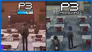 Persona 3 vs Persona 3 Reload Comparison - Gekkoukan High & Paulownia Mall