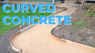 Forming Radius Corners On a Curved Sidewalk - Complete Sidewalk Setup and Pour