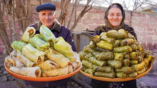 3 Famous Azerbaijani Dishes: CABBAGE, GRAPE LEAVES and THREE SISTERS DOLMA! Quick and Easy Recipes!