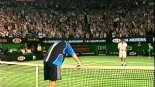 Federer falls