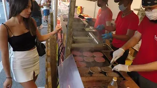 Italy Street Food. Meat Paradise. Big Burgers, Huge Steaks and Skewers on Grill