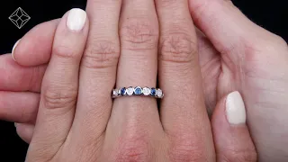 Stellato Sapphire and Diamond Eternity Ring in 9K White Gold - E5050