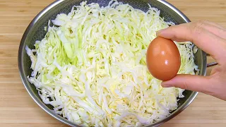 This cabbage and eggs recipe is so delicious that I can make it every week! ASMR cooking!