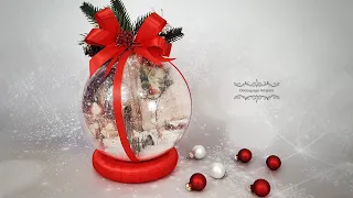 Decoupage # bauble with winter views #cadence # DIY tutorial...