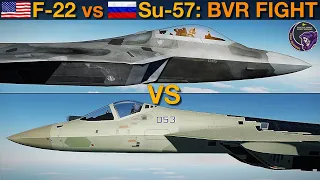 F-22 Raptor vs Su-57 Felon: BVR Missile Fight | DCS WORLD