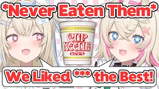 FuwaMoco's Reaction to Eating Cup Noodles for the First Time in Their Lives[Hololive/EngSub/JpSub]