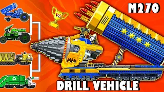 Transformers Tank: Drill Vehicle M270 Construction vs M4 T10, Military Vehicles | Arena Tank Cartoon