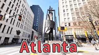 Walking in The busiest Street in  Downtown Atlanta  | Atlanta downtown walking tour |   GA , USA