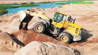 Incredible Wheel Loader Pushing Sand And Clearing Sand | SDLG Loader Operating Skills