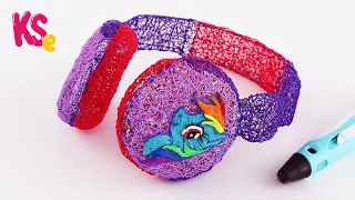 Manualidades con Lápiz 3D 💜Dibujo con Lapicera 3D My Little Pony Auriculares 3D de Rainbow Dash