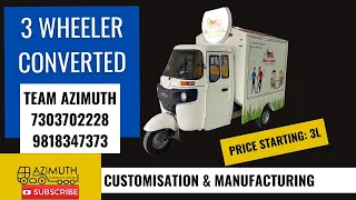 Three Wheeler converted into Coffee cart by Azimuth. Manufactured & Customised Mobile food van