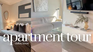 Modern Cozy Apartment Tour - Dallas, Texas | Fully Furnished | Neutral Stylish Decor