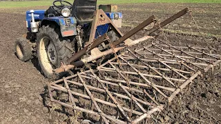 Навісна Борона до мінітрактора Донгфенг Боронуємо поле під посів.