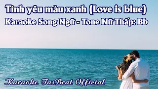 Karaoke Song Ngữ Tình Yêu Màu Xanh Tone Nữ Thấp | TAS BEAT