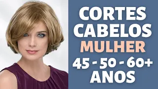 CORTES DE CABELO MULHER +50-60-90 ANOS - CORTES DE CABELO CURTO OUTONO INVERNO PENTEADO - MODA MODA
