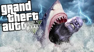 THANOS VS THE SUPER SHARK ATTACK MOD (GTA 5 PC Mods Gameplay)