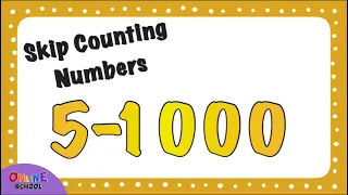 Skip Counting 5-1000, Numbers 5-1000, Skip Numbers 5-1000, Flashcard Skip Counting 5-1000, 5 to 1000